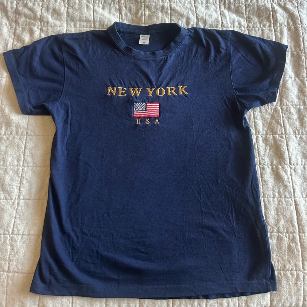 New York embroidered graphic t-shirt